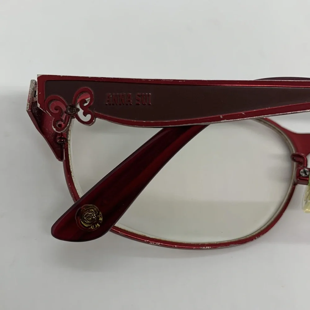 Anna Sui Glasses Red Burgundy D1X AS182 276 54 17 140 Butterfly Feminine Casual